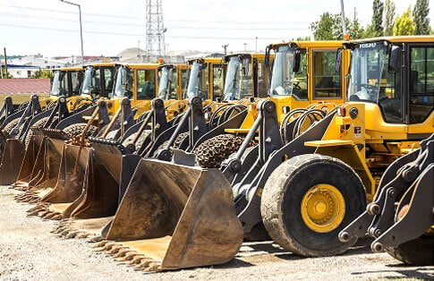 Line of Volvo Loaders